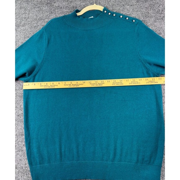 Ann Taylor Women's Size XXL Short Sleeve Mock Neck Sweater Rhinestone Buttons - Picture 4 of 8